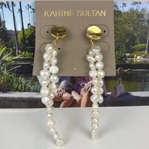 Karine Sultan Snowy Drop earrings